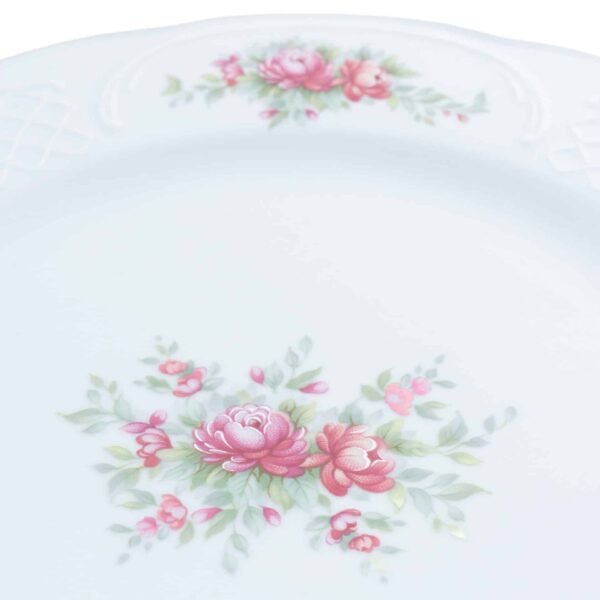 Juego de Fuentes de Porcelana (2 Piezas) Bidasoa Irina – Plato Redondo con Diseño Floral y Filo Dorado