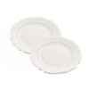 Platos de Presentación de Porcelana Blanca con Filo Dorado (2 Piezas) Rhein, Vajilla Elegante y Clásica para Mesa, Banquetes, Celebraciones y Regalo Especial