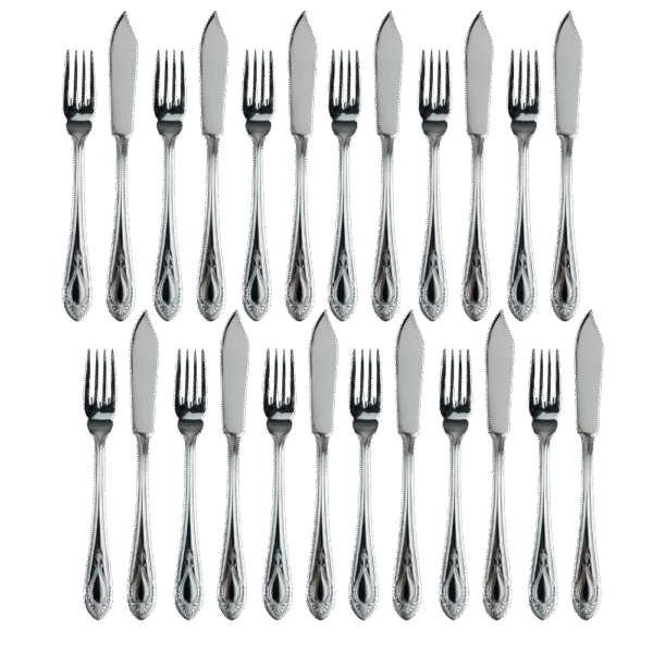 5-1.png Set de cubiertos 24 piezas para pescado en acero inoxidable modelo Koln 1285 -CRC-1285 12 palas y 12 tenedores -franquihogar con regalo