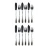 Cubertería de Pescado Glamour  7000  (12 Piezas) Acero Inoxidable con Detalles en Oro 23-24K, 6 Cuchillos y 6 Tenedores, Apta para lavavajillas