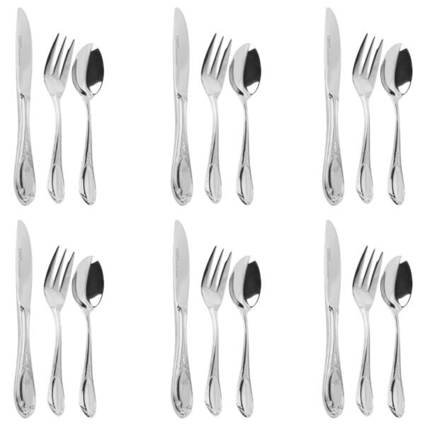 5-5.jpg Juego de Postre Glamour 7000 (18 piezas) Acero Inoxidable, 6 Cucharas, 6 Tenedores, 6 Cuchillos, Apto para Lavavajillas