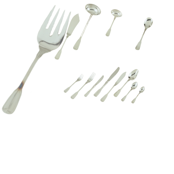 5500-3.png CRC Cubertería en acero inoxidable Bonn 113 piezas , servicio completo para 12 comensales con cubiertos de pescado y piezas de servir, apta para lavavajillas