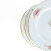 Vajilla de porcelana blanca (18 piezas) Bidasoa Irina 6 platos llanos, 6 platos hondos y 6 platos de postre con motivos florales y filo de oro