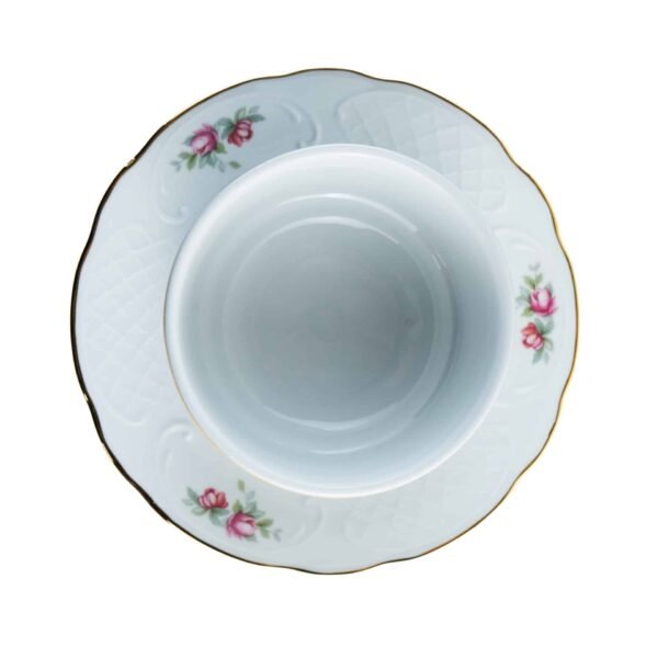 Salsera de Porcelana Blanca con Diseño Floral y Filo Dorado, Bidasoa Original, Elegante Vajilla para Servir Salsas