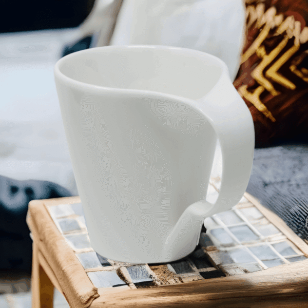 Taza mug de porcelana blanca (1 pieza) Ovum, 400 ml