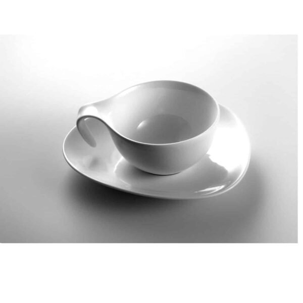 Ovum taza Cafe  o  TE  con Plato -Porcelana blanca premium