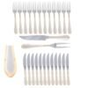 CRC Nuremberg Juego Chuletero 26 piezas, acero inoxidable con baño de oro, set de cuchillos y tenedores para carne con estuche de presentación