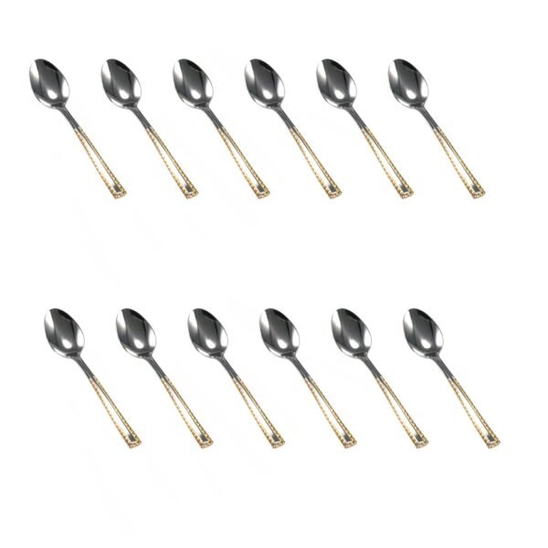 cucharillas de café expreso mocca CRC Berlin 4520 (12 piezas) acero inoxidable 18/10 decorado en oro