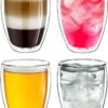 2 Vasos Térmicos Doble Pared 8×12 cm para Infusiones y Té. 300ml– Cristal Borosilicato 2 Piezas.