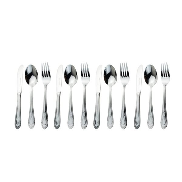 1285 ACERO  POSTRE  4X3  12 piezas  Cubertería de postre  o merienda koln (4X3) 4 tenedores , 4 cucharas  y 4 cuchillos de postre