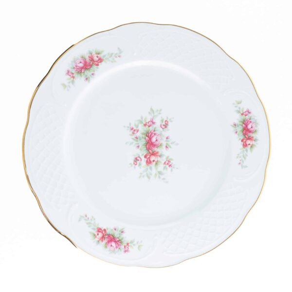 Juego de Fuentes de Porcelana (2 Piezas) Bidasoa Irina – Plato Redondo con Diseño Floral y Filo Dorado