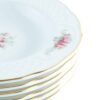 Juego de Platos Hondos de Porcelana Blanca (6 piezas) Bidasoa Irina, Motivos Florales con Filo de Oro, Elegante para Cenas, Excelente como Regalo