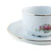 Salsera de Porcelana Blanca con Diseño Floral y Filo Dorado, Bidasoa Original, Elegante Vajilla para Servir Salsas
