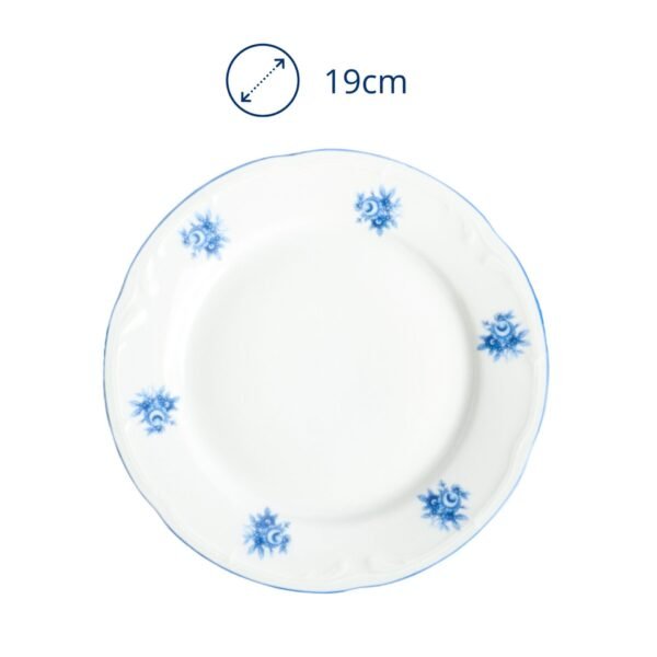 Juego de platos de postre de porcelana blanca (6 piezas) Lubeck Blue