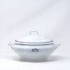 Sopera de porcelana blanca (4L) Duisburg, 1 tapa de porcelana, filo de oro, azul cobalto