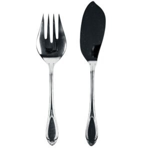 Glamour 7000  Juego de Servir Pescado en Acero Inoxidable (2 Piezas) Cuchillo, Tenedor, Pulido Espejo, Apto para lavavajillas