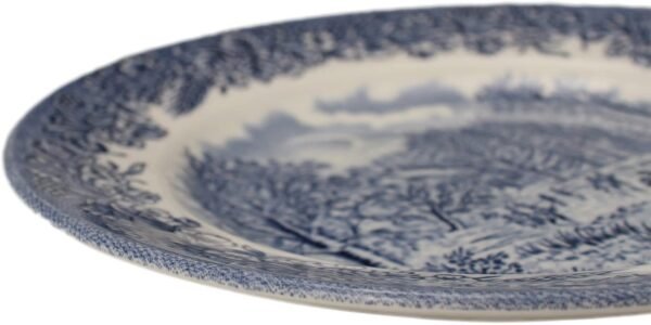 Platos de postre de porcelana blanca (6 piezas) Churchill, diseño clásico, azul