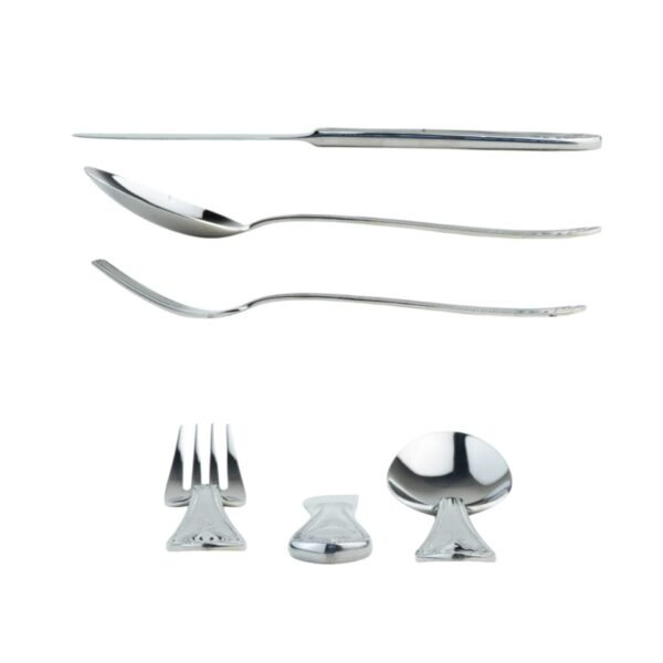 Cubiertos 18 piezas koln 1285 acero inoxidable 18-10. Cubertería de mesa  (6X3) tenedores , cucharas  y cuchillos.