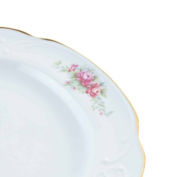 Fuente de porcelana Bidasoa Irina ovalada con filo dorado y flores