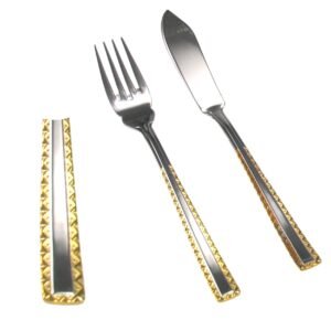 CRC Berlin 4520 juego de pescado (26 piezas) acero inoxidable 18/10 decorado en oro