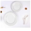 8-4.jpg Platos de presentación de porcelana blanca con filo de oro (2 piezas) Bremen