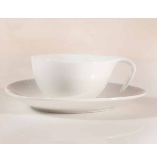 Ovum taza Cafe  o  TE  con Plato -Porcelana blanca premium