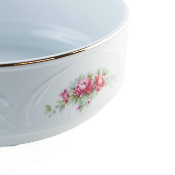 Juego de Porcelana (2 Piezas) Bidasoa Irina, Sopera con tapa y ensaladera, Diseño floral con filo dorado, Vajilla clásica y elegante para mesa, celebraciones y regalo especial