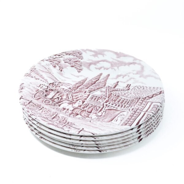 8_CHURCHILL_POSTRE.jpg Juego de platos de postre de cerámica (6 piezas) Churchill Rosa