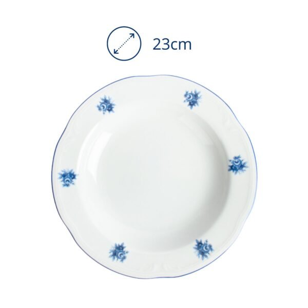 Juego de platos hondos de porcelana blanca (6 piezas) Lubeck Blue