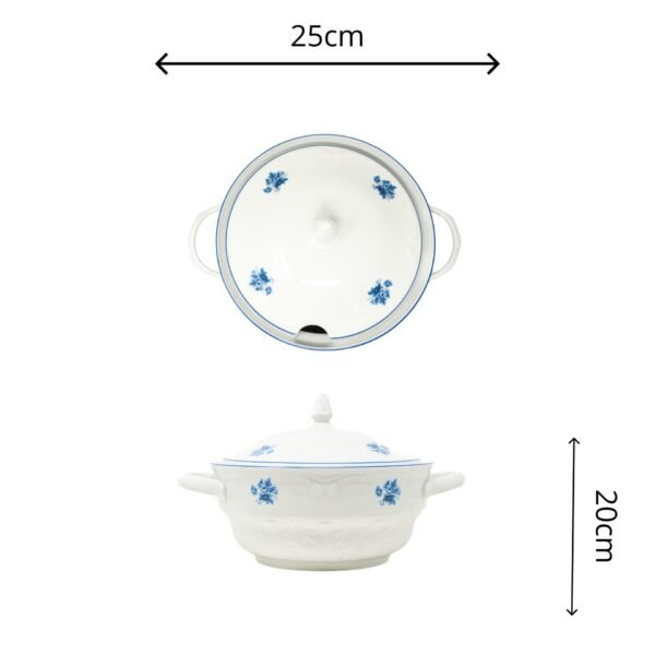 Sopera de porcelana blanca Lubeck  blue 2,5 l