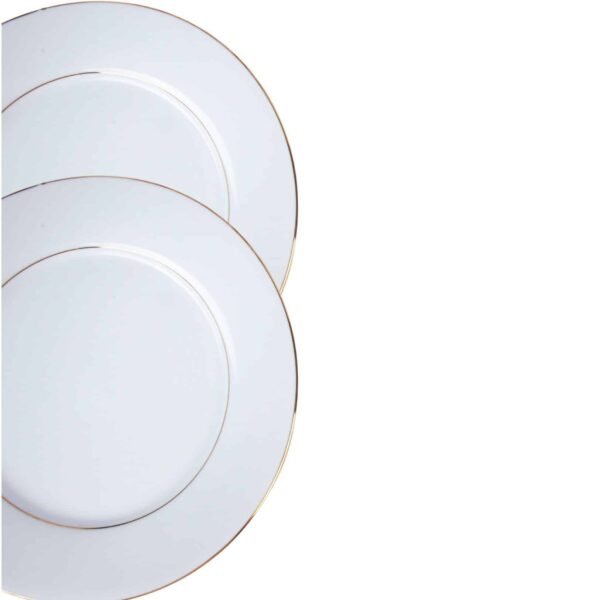 9-3.jpg Platos de presentación de porcelana blanca con filo de oro (2 piezas) Bremen