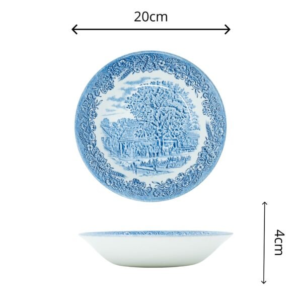 Juego de platos hondos ensalada  de cerámica (6 unidades) Churchill Azul