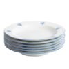 Juego de platos hondos de porcelana blanca (6 piezas) Lubeck Blue