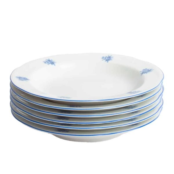 Juego de platos hondos de porcelana blanca (6 piezas) Lubeck Blue