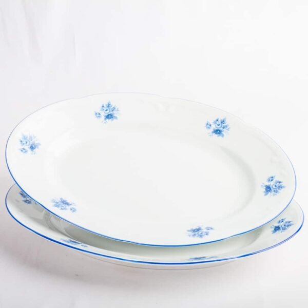 Juego de rabaneras de porcelana blanca (2 piezas) Lubeck Blue