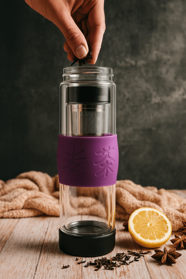 2 Vasos Térmicos Doble Pared 8×12 cm para Infusiones y Té. 300ml– Cristal Borosilicato 2 Piezas.