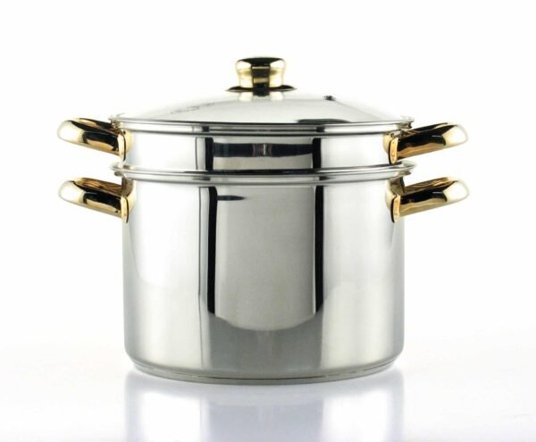 Conjunto Olla y Cubiertos (17 piezas) Colección Pasta Chef en Acero Inoxidable Ideal para Comida Vegetariana o Vegana, Inducción NO