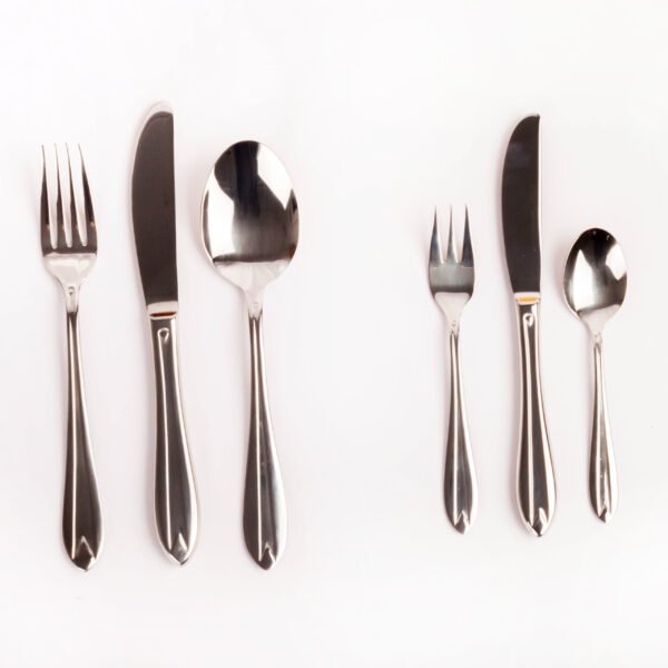 Cubertería Amsterdam 1235 (24 Piezas), Acero Inoxidable 18/10 Pulido Espej, Set de Mesa y Postre para 4 Comensales, Diseño Elegante y Resistente