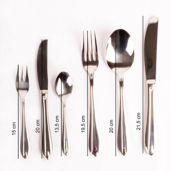 Cubertería Amsterdam 1235 (24 Piezas), Acero Inoxidable 18/10 Pulido Espej, Set de Mesa y Postre para 4 Comensales, Diseño Elegante y Resistente