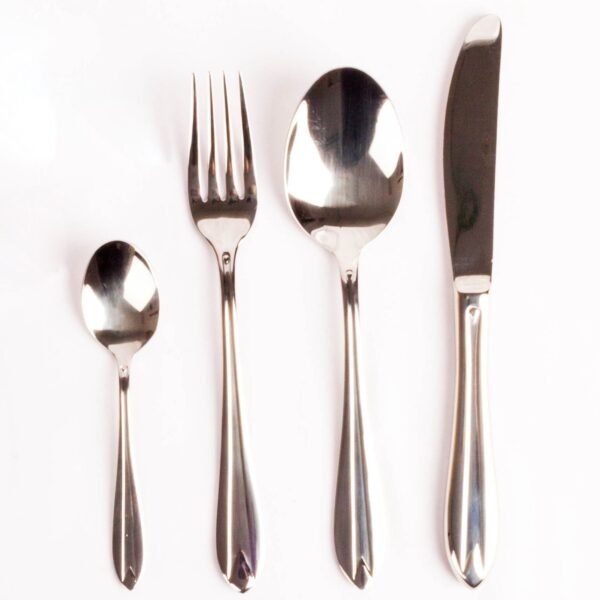 Set de Cubiertos Acero Inoxidable 18/10 Pulido, Cubertería (24 piezas) Amsterdam 1235 – 6 Comensales, Hostelería y Elegante – Cuchara, Cuchillo, Tenedor y Cucharilla Postre