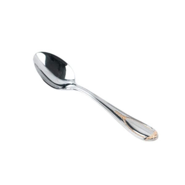 Cucharitas de Moka Glamour (12 piezas) Acero Inoxidable con Decorada en Oro 23-24K, Apto para lavavajillas