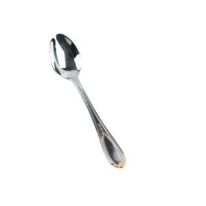 Cucharitas de Moka Glamour (12 piezas) Acero Inoxidable con Decorada en Oro 23-24K, Apto para lavavajillas