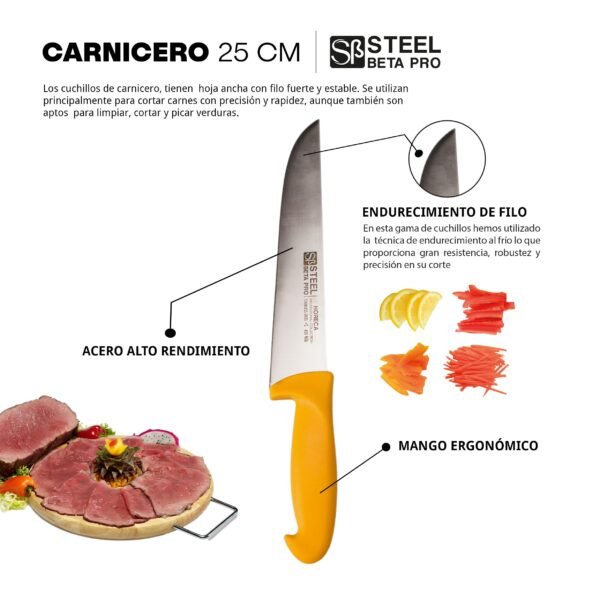 Juego de 3 Cuchillos Chef HORECA  de 20, 25 y 30 cm – Steel ßeta Pro