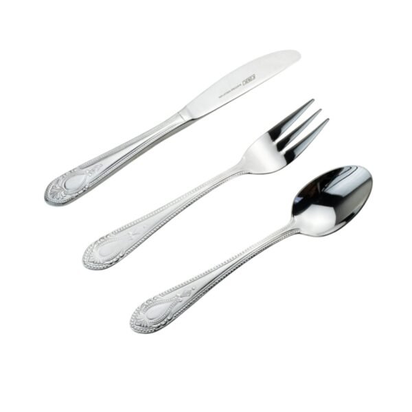 KOLN-1285-SS-DOC-POSTRE-2.jpg 1285 ACERO POSTRE 6X3 18 piezas Cubertería de postre o merienda (6X3) 6 tenedores , 6 cucharas y 6 cuchillos de postre