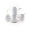 Juego Café o Té de porcelana blanca (27 piezas) Lubeck R con filo de oro, taza, plato, cafetera, azucarero y lechera