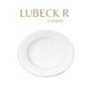 Juego de platos de porcelana blanca (12 piezas) Lubeck R con filo de oro, 6 platos llanos, 6 platos hondos