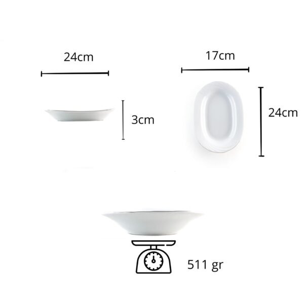 LUBECKR_RABANERAS_MEDIDAS.jpg Juego de rabaneras de porcelana blanca (2 piezas) Lubeck R, con filo de oro