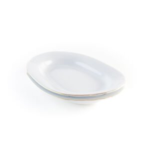 Juego de rabaneras de porcelana blanca (2 piezas) Lubeck R, con filo de oro