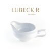 LUBECKR_SALSERA_NOMBRE.jpg Salsera de porcelana blanca Lubeck R, con filo de oro
