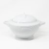 Juego de Soperas de Porcelana Blanca (2 piezas) Lubeck R, con Tapa y Filo de Oro